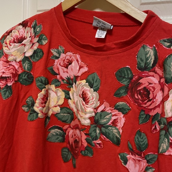 90’s Puff Paint Vintage 3/4 Length Red T-shirt - Picture 4 of 8